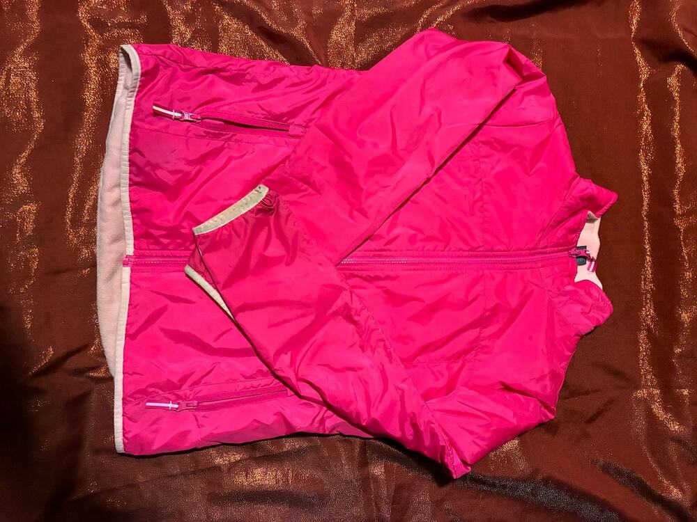 Discovery Jacket Girls XL 14-16 Pink Fleece Lined Insulated Zip Pockets Warm